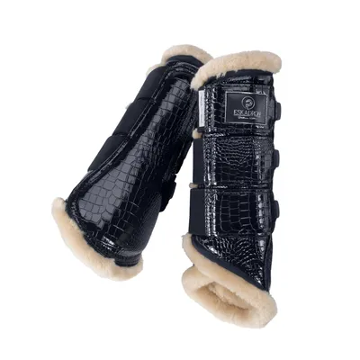 Produktbild von Eskadron Platinum Gamaschen " CROCO FAUXFUR ", 1 Paar Farbe - navy Größe - L