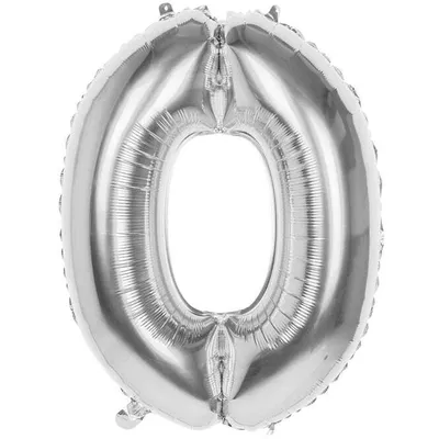 Produktbild von Boland Folienballonnummer '0' Silber 86 cm