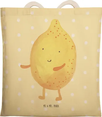 Produktbild von Mr. & Mrs. Panda Stoffbeutel Beste Freunde Zitrone - Gelb Pastell - Geschenk, Tasche, Tote Bag, Lustige Sprüche, stoffshopper, shopping, Tragetasche, Fehlende Keywords