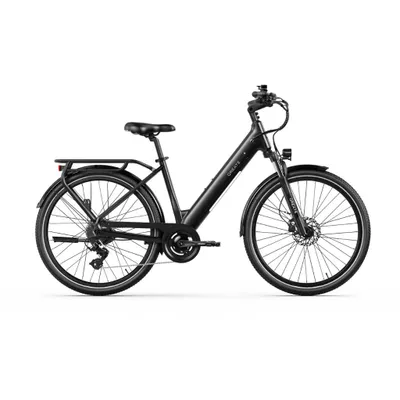 Immagine prodotto di QREATE City Air – E-bike – Facile da salire – Ruote da 27,5 pollici – Motore da 250W – 7 rapporti – Autonomia di 90 km – Freni a disco idraulici – Colore: nero