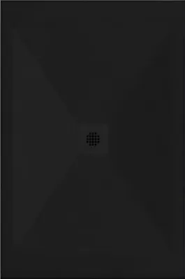 Produktbild von Mineralguss-Duschwanne extra flach DEXA Schieferoptik SCHWARZ 70x170 cm  Auslaufschutz in Farbe