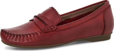 Obrázok produktu pre MARCO TOZZI Dámske papuče, model Slipper, koža, balerínky, červená farba, čierna šnúrka, kód: 2-24225-42, veľkosť: 39 EU