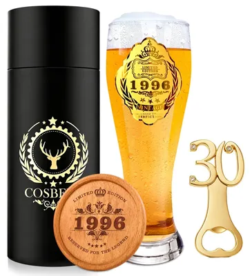 Image de Verre à bière gravé - Cadeau personnalisé pour un 30e anniversaire