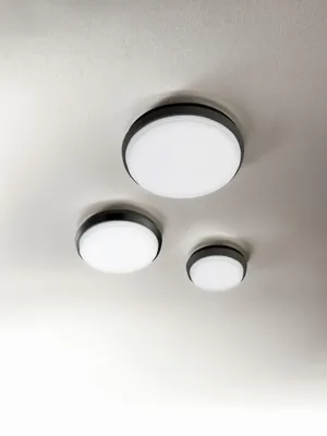 Produktbild von LED Gartenbeleuchtung Aluminium IP54 3000 K 1050 lm rund D: 18 cm Schwarz Weiß Außenleuchte