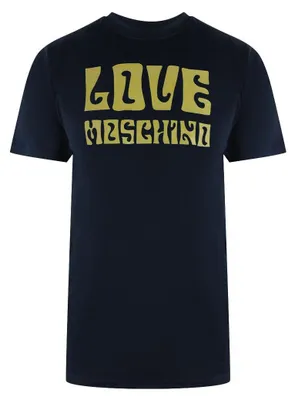 Produktbild von Love Moschino - "Groovy" T-Shirt für Herren, Baumwolle SY4160 (L) (Dunkles Marineblau)
