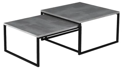 Obrázek produktu pro Set konferenčních stolků LEORIC - beton / černý