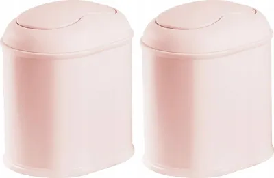 Produktbild von Mülleimer Kosmetikeimer Schwingdeckel Abfalleimer 2er Set mDesign hellrosa