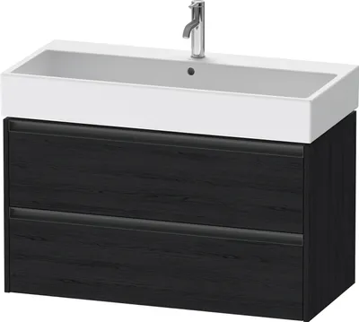 Produktbild von Duravit Ketho.2 Wastafelonderkast 98,4x46x54,9 cm Mat Eiken (zwart)