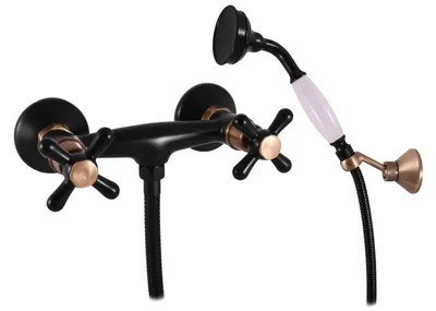 Immagine prodotto di Slezák-RAV Miscelatore per doccia Slezák RAV Morava Retro MK180/2CMATSM Colore: nero opaco/ottone vecchio, Dimensioni: 150 mm