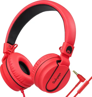Produktbild von Kinder mit Kabel, HD Stereokopfhörer mit Mikrofon, 3.5 mm Aux Jack, 1,5m Kabellänge, Faltbare On-EarKopfhörer für Schule/Reise/Handy/Tablet/PC