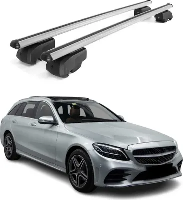 Obrázok produktu pre Priečne strešné nosiče pre Mercedes triedy C S205 (2014–2021), hliníkové, s certifikátom ABE