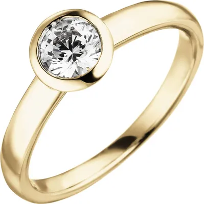 Produktbild von Gr. 56 Damen Ring 585 Gold Gelbgold 1 Diamant Brillant 0,50 ct. Diamantring Solitär