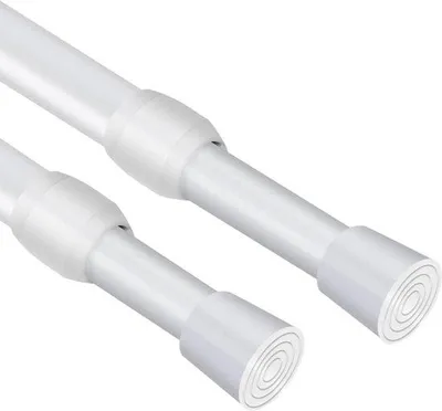Obrázok produktu pre Unyqoos® 2-dielna sada teleskopických tyčí, 105–190 cm, bez vŕtania, biela, z nehrdzavejúcej ocele – závesná tyč na záclony a tyč na oblečenie