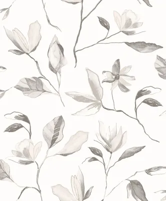 Produktbild von Masureel Tapete Blumen Grau - 632084 - 53 cm x 10.05 m