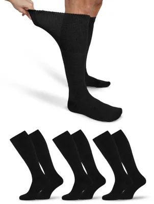 Produktbild von 3x Kniestrumpf Uni für Diabetiker geeignet Schwarz Gr. 39-42