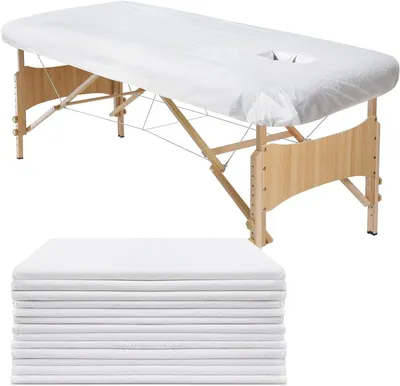 Productafbeelding van Wegwerphoesjes - Massagestoel hoezen - Hygiënisch werken - Met gezichtsgaat - 30 stuks - Wit