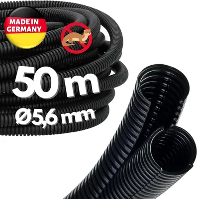Imagen del producto de Tubo de pozo Kalitec de 50 metros, doble pared NW 7,5 I Manguera para pozo, de dos piezas I Tubo para pozos solares I Tubo con protección contra roedores I Tubo corrugado I Protector de cables, diámetro exterior 10,3 mm, diámetro interior 5,6 mm