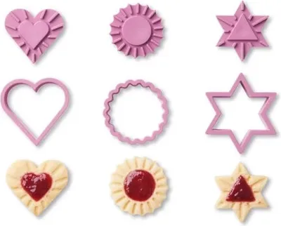 Produktbild von Betty Bossi Keks-Ausstecher mit Präger 6-teilig Kekse Plätzchen Kunststoff Lila Ausstechform