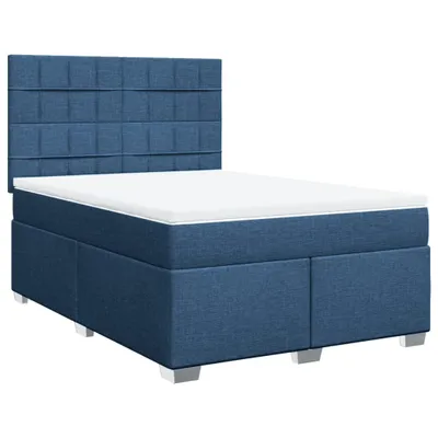 Produktbild von Boxspringbett mit Matratze Blau 140x190 cm Stoff