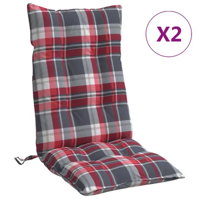 Produktbild von vidaXL Hochlehner-Auflagen 2 Stk. Rot Karomuster Oxford-Gewebe