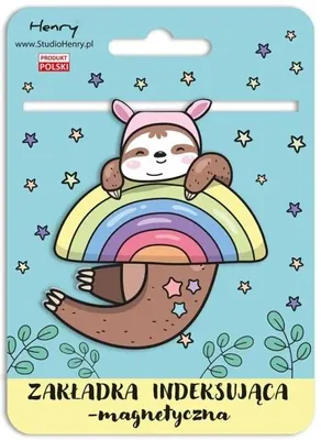 Produktbild von Lesezeichen mit Faultier-Motiv und Regenbogen – Henry