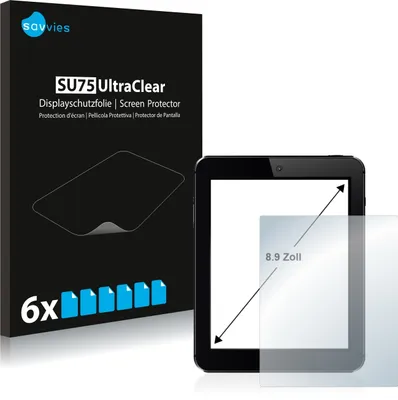 Produktbild von 6x Schutzfolie für Tablets mit 22.6 cm (8.9 Zoll) Displays 195 x 114 mm Savvies Displayschutz Display Schutz Folie Klar Transparent
