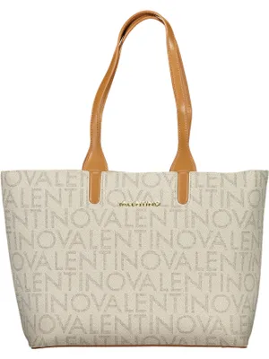 Immagine prodotto di Borsa da donna beige con dettagli a contrasto, realizzata in materiale riciclato