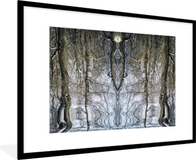 Produktbild von MuchoWow® Gerahmtes Poster Baum - Kunst - Psychedelisch 90x60 cm - Poster mit Schwarzem Bilderrahmen Wandposter Rahmen Foto Bilder - Wanddekoration - Fotos