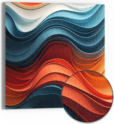 Produktbild von DEQORI Hybrid Leinwand Bild 30x30 cm 'Wellen des Wohlgefühls' Wandbild Glas flach modern