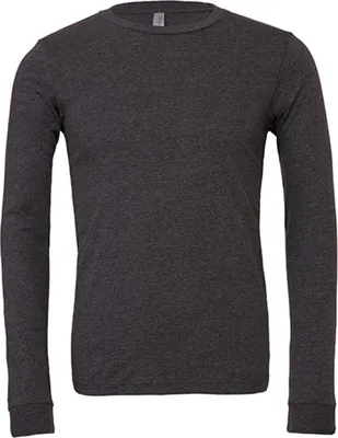 Produktbild von Canvas 3501 | Herren Jersey Long Sleeve Tee,ringgesponnene Baumwolle - Farbe: Dark Grey Heather - Größe: XL