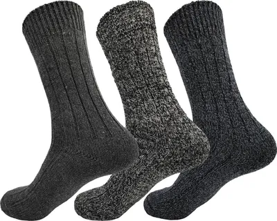 Produktbild von 3 Paar Arbeiter-Socken Work Wollsocken Strick, 3 Paar, Grau,D.Grau,Blau/39-42