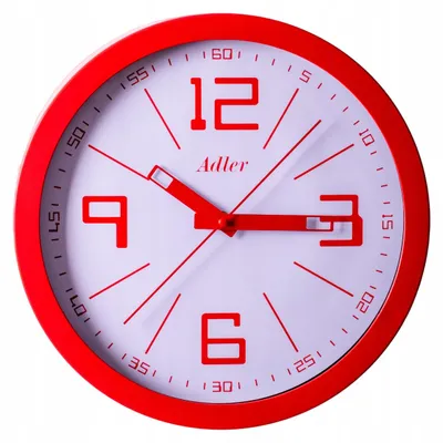 Produktbild von Adler Wanduhr 30136 Quarz Rot Analog