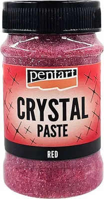 Obrázok produktu pre Krištáľová trblietavá pasta červená 100ml - Pentart