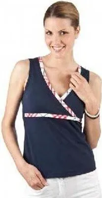 Produktbild von Lybwylson by Toff Togs Top in Wickel-Optik Damentop Damenshirt Shirt blau, Größe:34