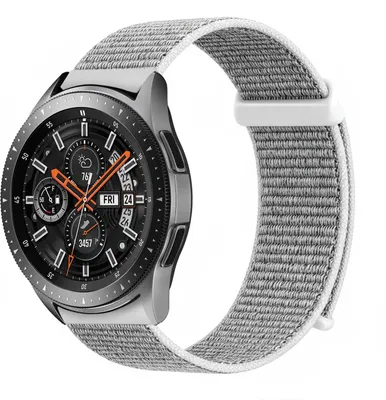 Produktbild von Smartwatch Armband für Samsung Galaxy Watch (2018) 42mm Nylon Textil Band Ersatzband Wechselband Klettverschluss flexibel atmungsaktiv Grau