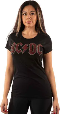 Obrázok produktu pre AC/DC tričko zdobené logom s kamienkami Top Band Merch Top Slim Fit