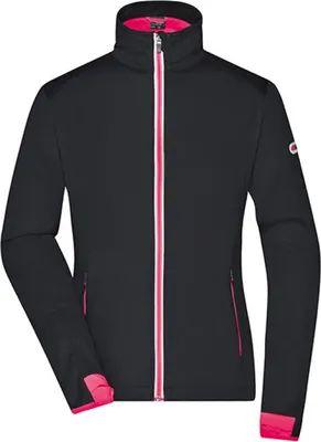 Produktbild von James+Nicholson JN1125 | Ladies` Sports Softshell Jacket - Farbe: Black/Light Red - Größe: S