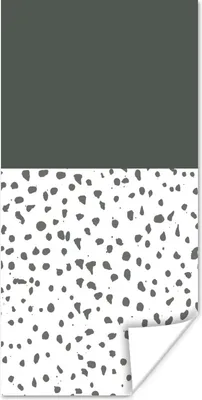 Produktbild von MuchoWow® Poster Polka dots - Grau - Weiß 60x120 cm - Wandschmuck