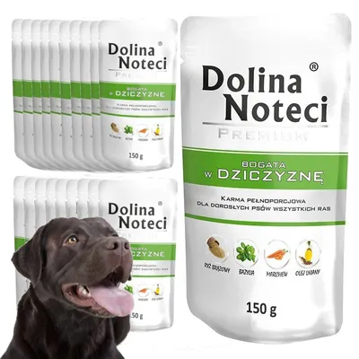 Zdjęcie produktu dla Mokra Karma Dla Psa Dolina Noteci Premium Bogata W Dziczyznę Saszetka 20x150g