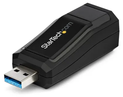 Produktbild von StarTech.com USB 3.0 auf Gigabit Ethernet Lan Adapter - Schwarz, Kabelgebunden, USB, Ethernet, 1000 Mbit/s, Schwarz