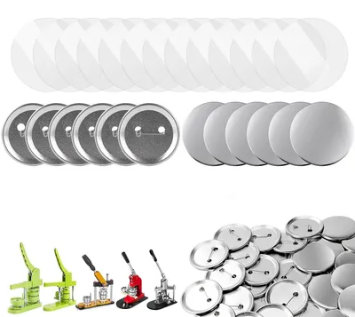 200 runde Button-Rohlinge 32 mm Metall DIY-Badge-Zubehör
