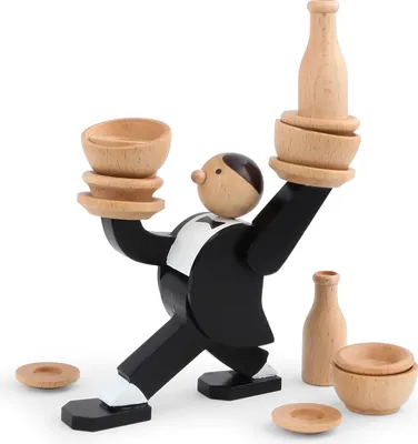 Produktbild von gleichgewichtsspiel The Waiter 7,5 x 14 cm Holz 14-teilig