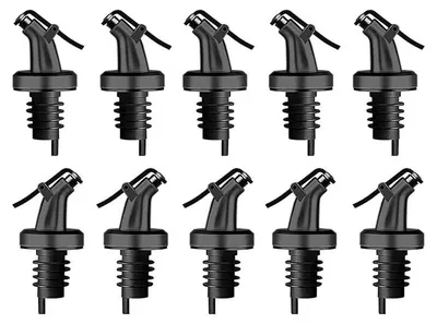 Immagine prodotto di Versatore per bottiglie nero con tappo in plastica in un set di 10 pezzi