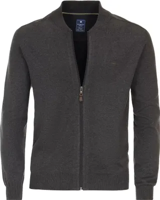 Produktbild von REDMOND Casual Herren Strickjacke College Zipper Comfort Anthrazit 3XL