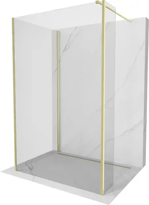 Produktbild von Mexen Kioto Walk-In Duschwand 130x110x40cm, Gold gebürstet