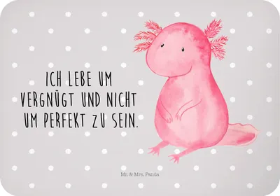 Produktbild von Mr. & Mrs. Panda magnet Axolotl Niedlich - Grau Pastell - Geschenk, Lebensweisheit, Notizhalter, Weisheit, Pinnwandmagnet, Freundin, haftmagnet, Kühlschrankmagnet, Axolot