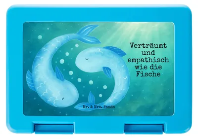 Produktbild von Mr. & Mrs. Panda Bentobox Sternzeichen Fische Design - Weiß - Geschenk, Vorratsbehälter, Bento Box, Meal Prep, Sternbild, Geburtstag Februar, Brot Aufbewahrungsbox, März