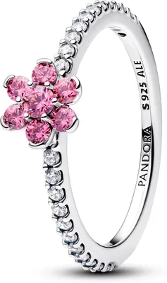 Productafbeelding van PANDORA zilveren damesring, bloemmotief, "Timeless" collectie, met zirkonia
