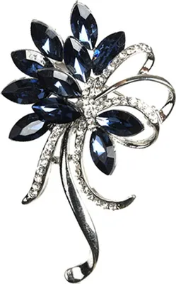 Produktbild von Elegante Brosche in Bauhinia-Bouquet-Form, Kunstkristall, glänzende Strasssteine, eingelegte Anstecknadel, Anzug, Revers, Kleid, Abzeichen, Schmuck, Geschenk, Mantelzubehör