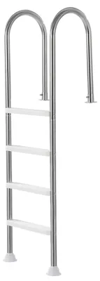 Immagine prodotto di Scala per piscina - Scala per piscina in acciaio inossidabile con 4 gradini e doppi corrimano antiscivolo